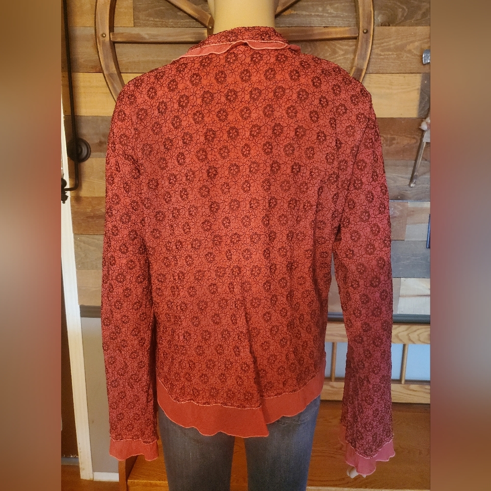 J Jill Pink Floral Button Down Blouse - Picture 6 of 10